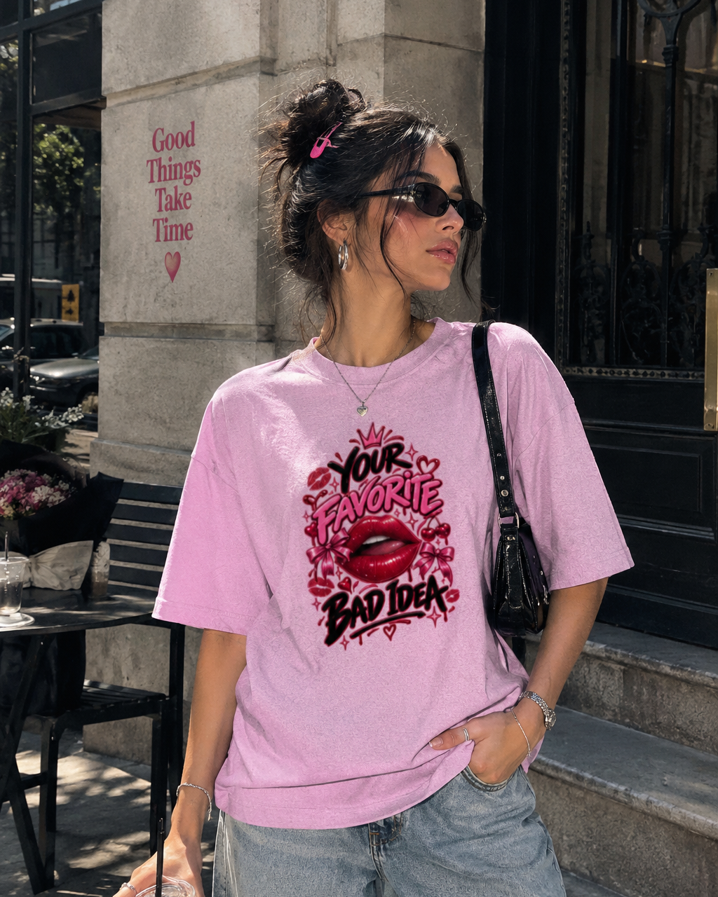 BAD IDEA — Y2K Kiss Tee