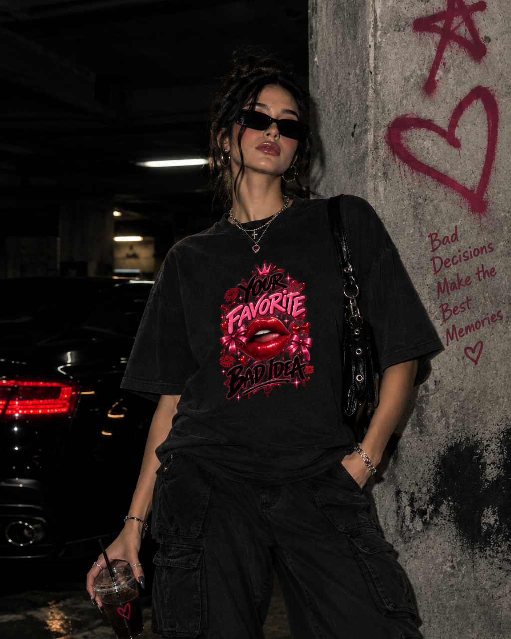 BAD IDEA — Y2K Kiss Tee